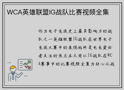 WCA英雄联盟IG战队比赛视频全集